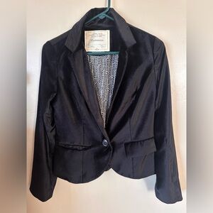 Anthropologie Black Velvet Jacket
